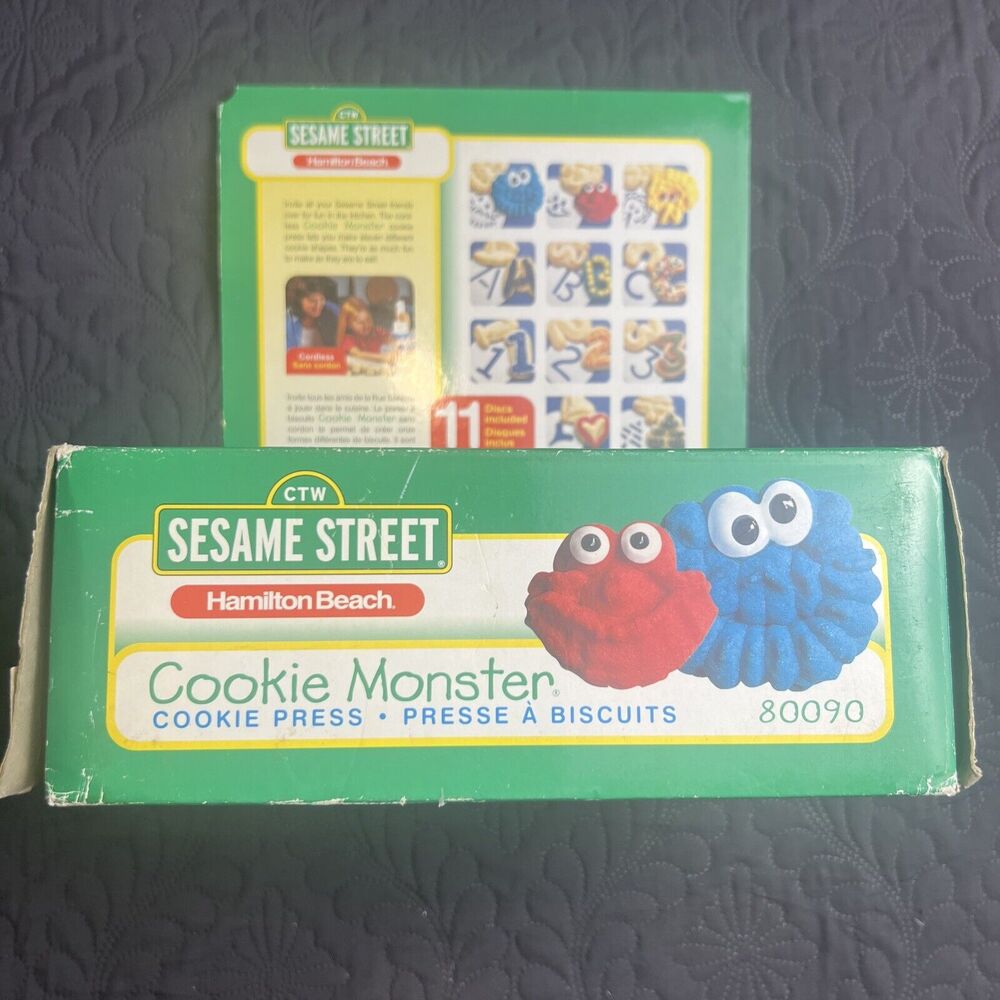 NEW Vintage Sesame Street Cookie Monster Cookie Press Hamilton Beach NIB 1998 - Picture 4 of 9